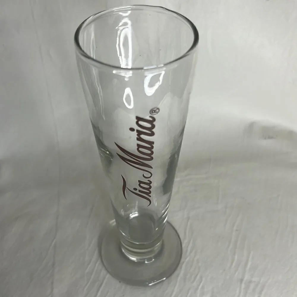 Tia Maria 16 Ounces Clear Glass Cocktail Drinking  Bar Accessories 9 1/2 In Tall